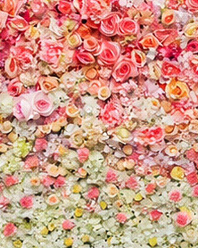 Wall of blush and coral roses backdrop.