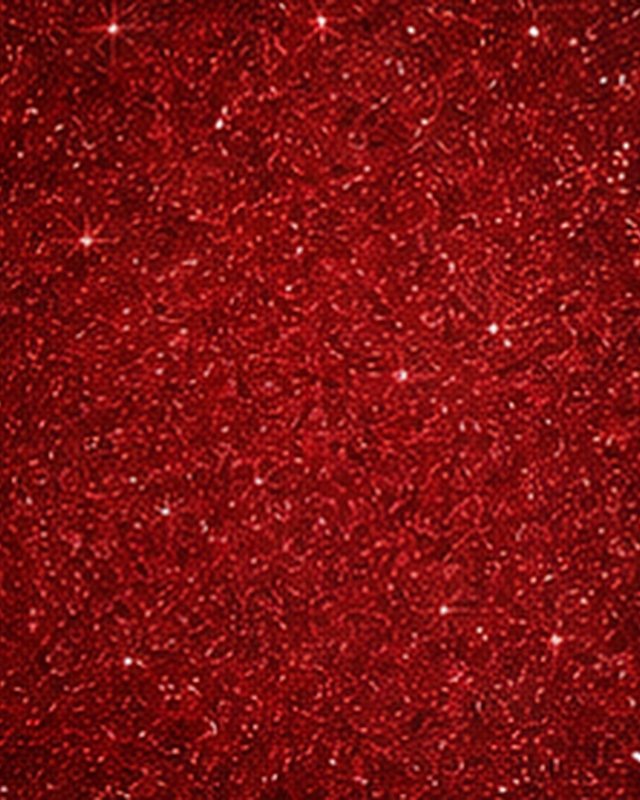 Rich red sequin-style shimmer backdrop.